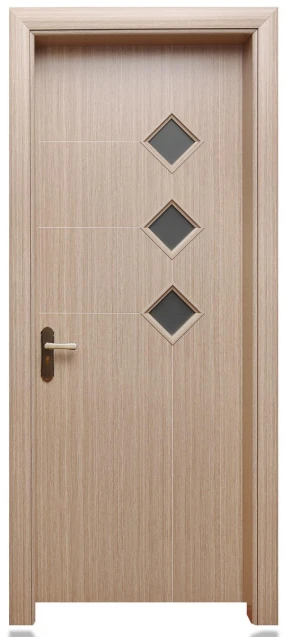 Rot-resistant Sustainable PVC Painting Glass WPC Interior Door For Bedroom Hotel